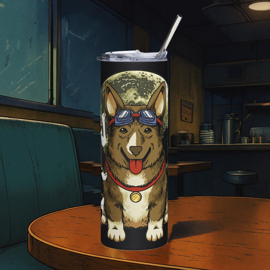 Cowboy Bebop Corgi Tumbler: Insulated Anime Dog Lover Travel Mug