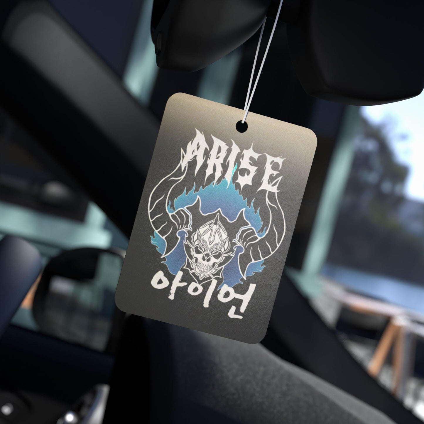 Solo Leveling Car Air Freshener: Anime Skull Crown Helmet Design