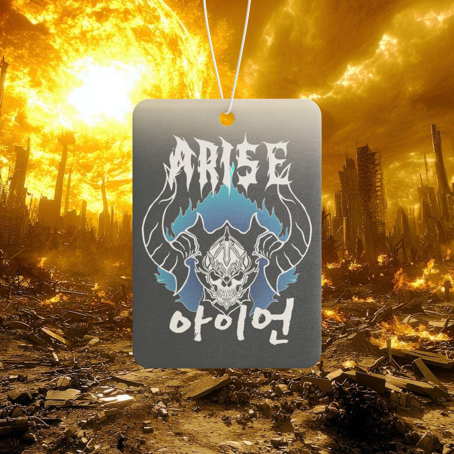 Solo Leveling Car Air Freshener: Anime Skull Crown Helmet Design