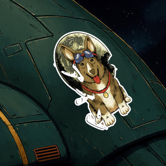 Cowboy Bebop Ein Sticker, Anime Space Dog Decal for Laptop Water Bottle, Otaku Japanese Anime Merch, Retro Cartoon Space Cowboy Dog