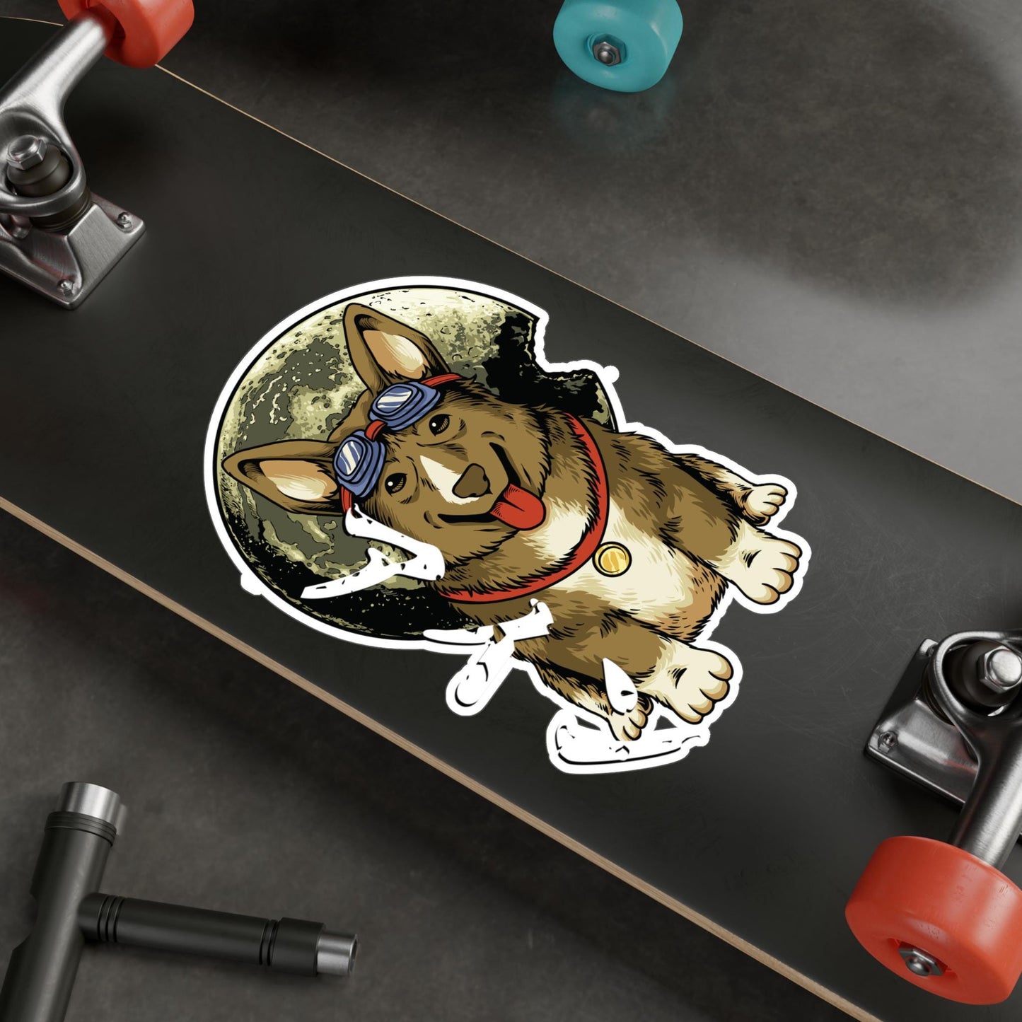 Cowboy Bebop Ein Sticker, Anime Space Dog Decal for Laptop Water Bottle, Otaku Japanese Anime Merch, Retro Cartoon Space Cowboy Dog