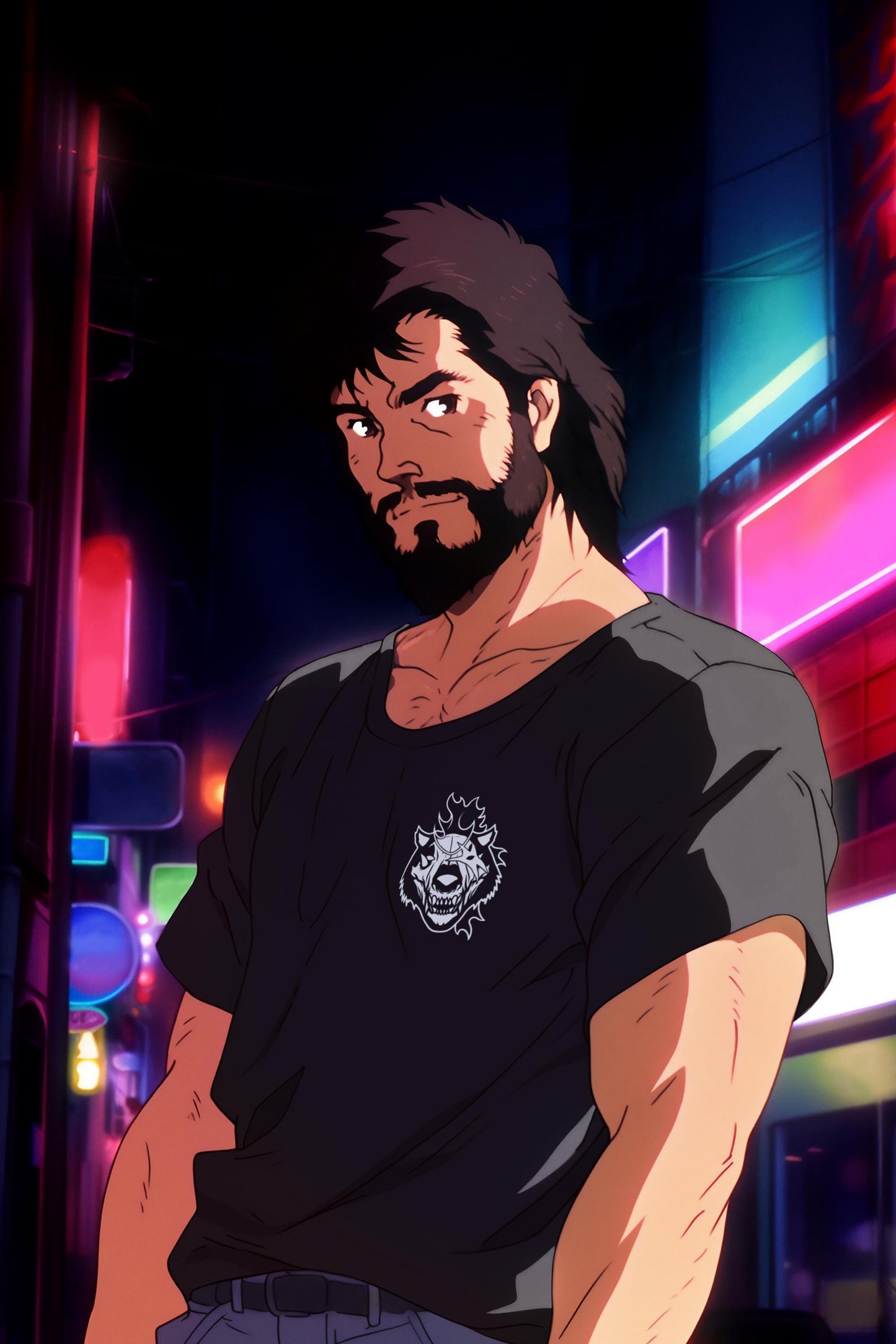Shadow Bear Graphic Tee: Solo Leveling Anime Fan Shirt