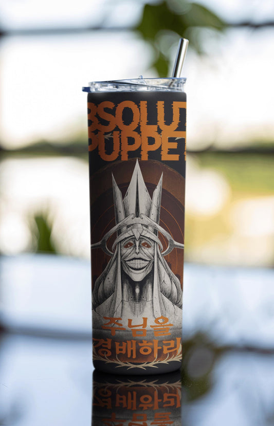 Solo Leveling God Stainless Steel Tumbler 20oz, Personalization, Matte Finish, Travel Mug with Straw, Unique Gaming Gift