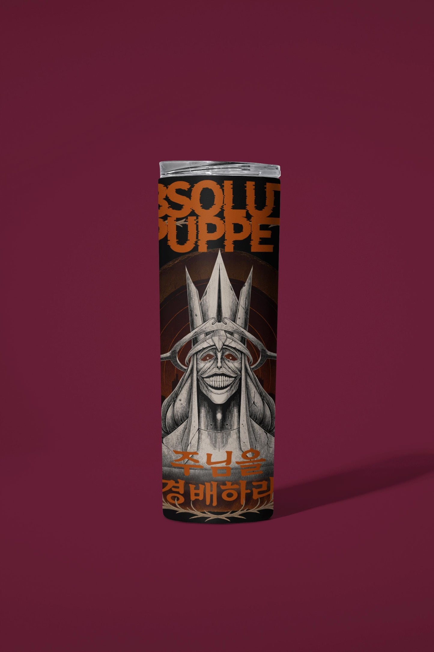 Solo Leveling God Stainless Steel Tumbler 20oz, Personalization, Matte Finish, Travel Mug with Straw, Unique Gaming Gift